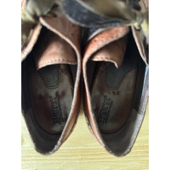 Womens Born Kika Brown Leather Oxford Flats Brogue Velvet Laces Sz 8 - Picture 9 of 10